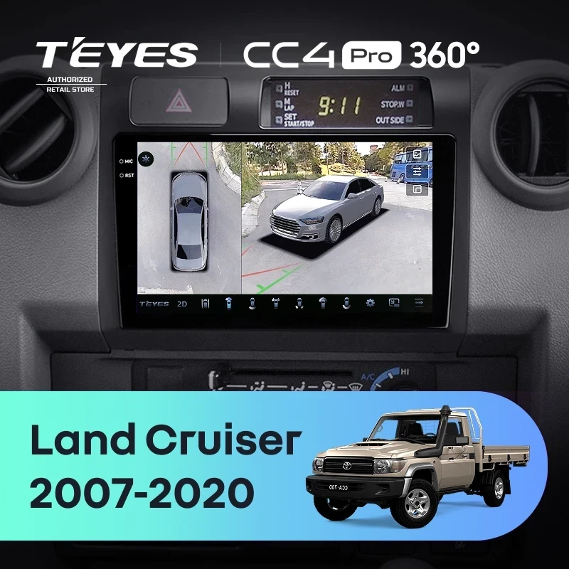 Штатная магнитола Teyes CC4 Pro 360 8/128 Toyota Land Cruiser 70 Series LC 79 (2007-2020)