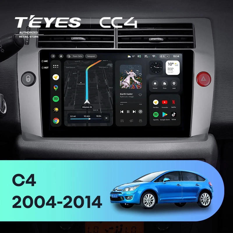 Штатная магнитола Teyes CC4 8/128 Citroen C4 (2004-2014)