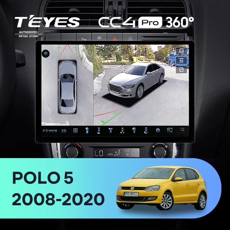 Штатная магнитола Teyes CC4 Pro 360 8/128 Volkswagen Polo 5 (2008-2020) (13")