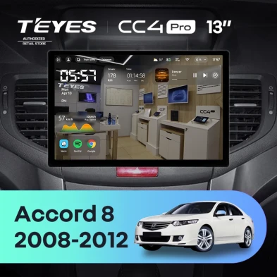 Штатная магнитола Teyes CC4 Pro 12/256 Honda Accord 8 (2008-2012) (13")