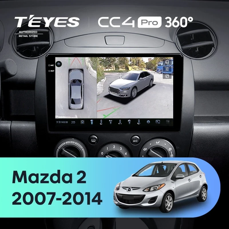 Штатная магнитола Teyes CC4 Pro 360 8/128 Mazda 2 DE (2007-2014)