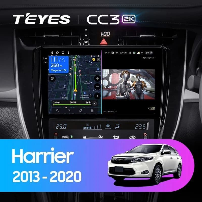 Штатная магнитола Teyes CC3 2K 6/128 Toyota Harrier XU60 (2013-2020) F2