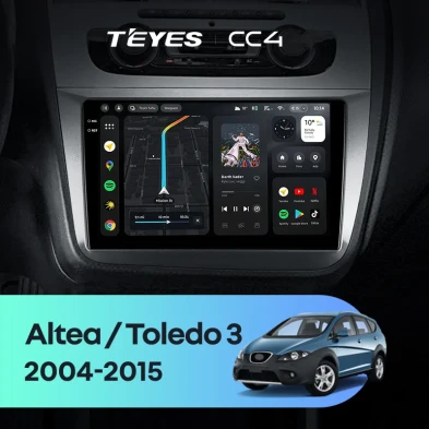 Штатная магнитола Teyes CC4 6/64 Seat Altea 5P (2004-2015) Правый руль