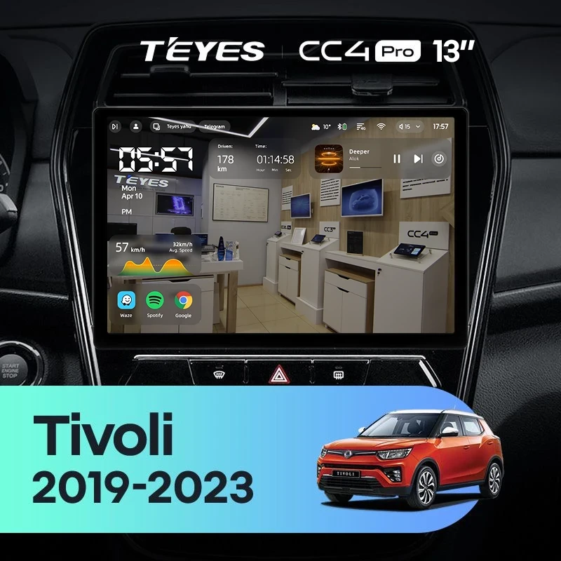 Штатная магнитола Teyes CC4 Pro 8/128 SsangYong Tivoli (2019-2023) (13")