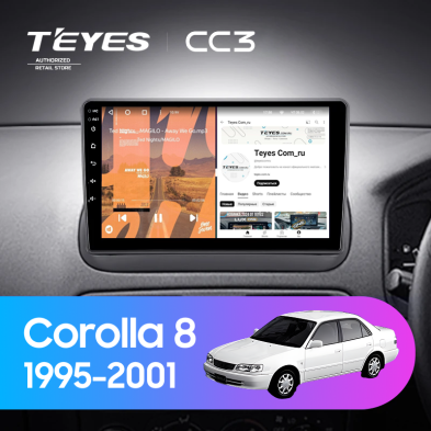 Штатная магнитола Teyes CC3 4/32 Toyota Corolla 8 E110 (1995-2001) (0din) Правый руль