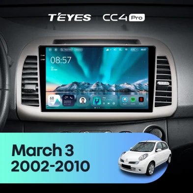 Штатная магнитола Teyes CC4 Pro 8/128 Nissan March 3 K12 (2002-2010)