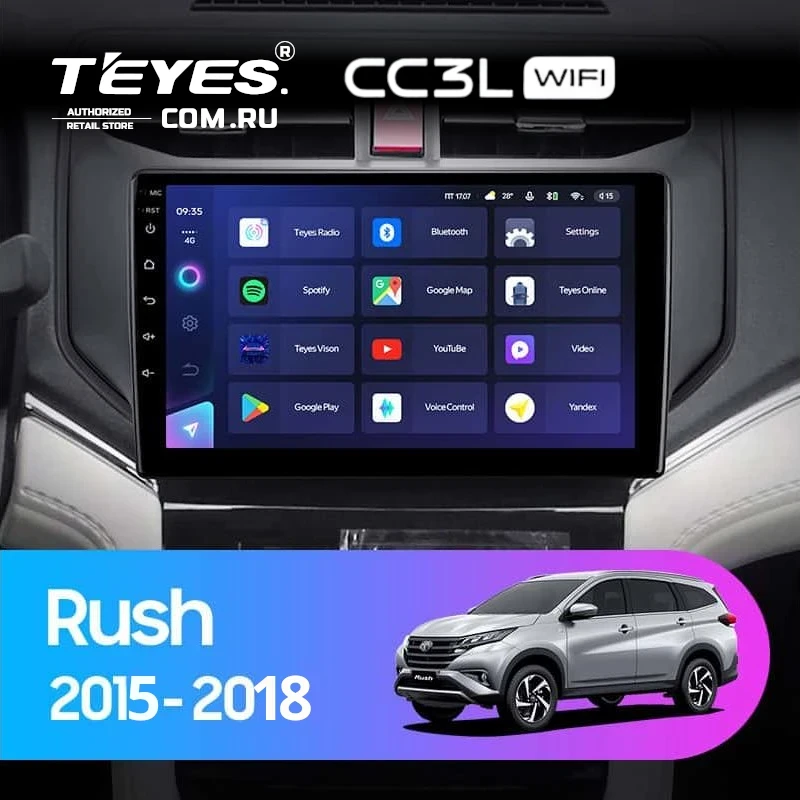 Штатная магнитола Teyes CC3L WiFi 2/32 Toyota Rush (2015-2018) Правый руль