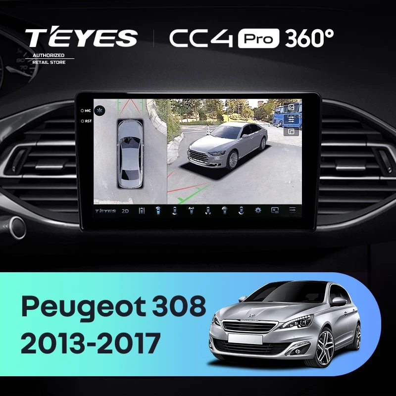 Штатная магнитола Teyes CC4 Pro 360 12/256 Peugeot 308 T9 308S (2013-2017)