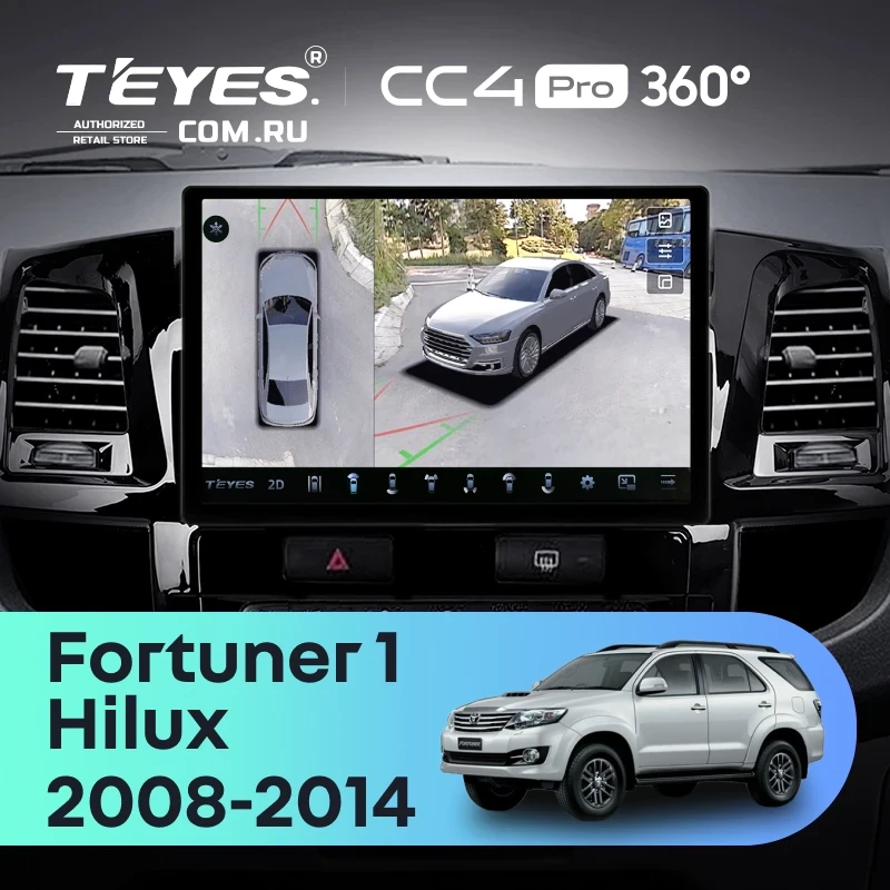 Штатная магнитола Teyes CC4 Pro 360 12/256 Toyota Fortuner (2008-2014) F1 (11")