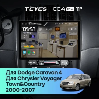 Штатная магнитола Teyes CC4 Pro 12/256 Chrysler Town & Country 4 RS (2000-2007) Тип-B (11")