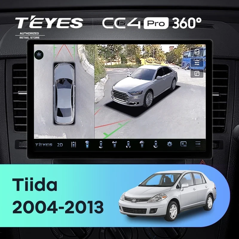 Штатная магнитола Teyes CC4 Pro 360 8/128 Nissan Tiida C11 (2004-2013) F2 (13")