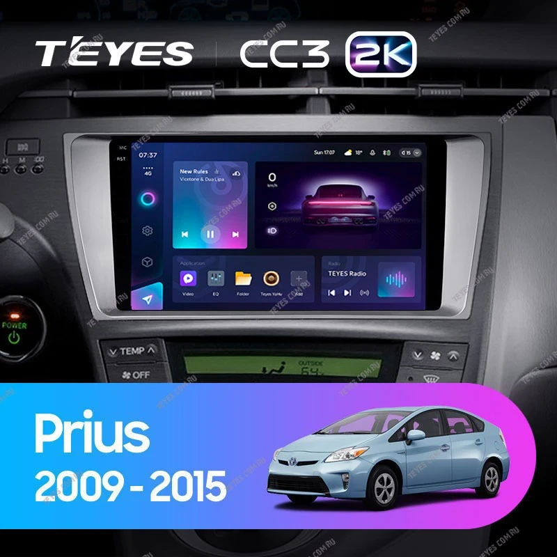Штатная магнитола Teyes CC3 2K 6/128 Toyota Prius XW30 (2009-2015)