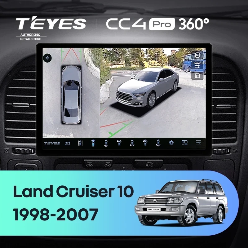 Штатная магнитола Teyes CC4 Pro 360 12/256 Toyota Land Cruiser 10 J100 100 (1998-2007) (13")