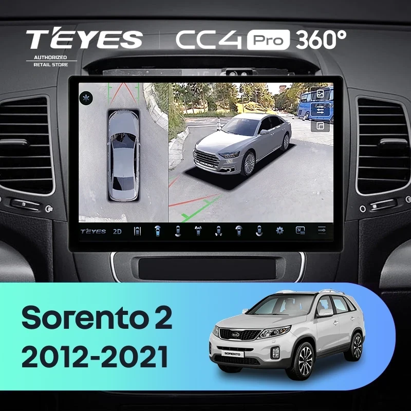 Штатная магнитола Teyes CC4 Pro 360 12/256 Kia Sorento 2 II XM (2012-2021) F2 (13")