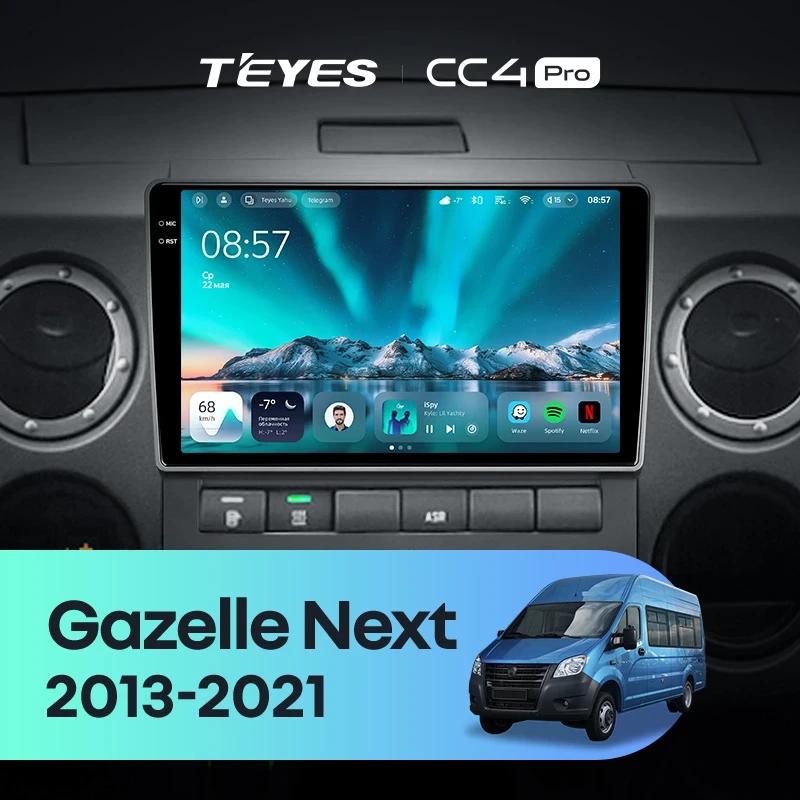 Штатная магнитола Teyes CC4 Pro 8/128 для GAZ Gazelle Next (2013-2021) F1