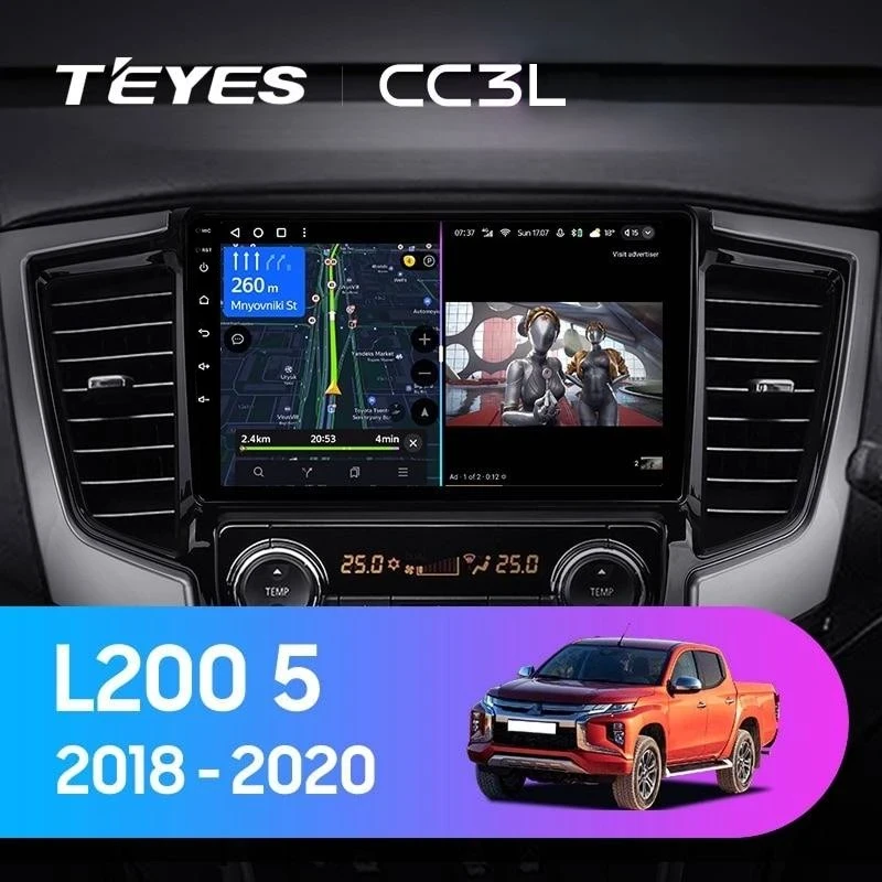 Штатная магнитола Teyes CC3L 4/32 Mitsubishi L200 5 (2018-2020) F2 Правый руль