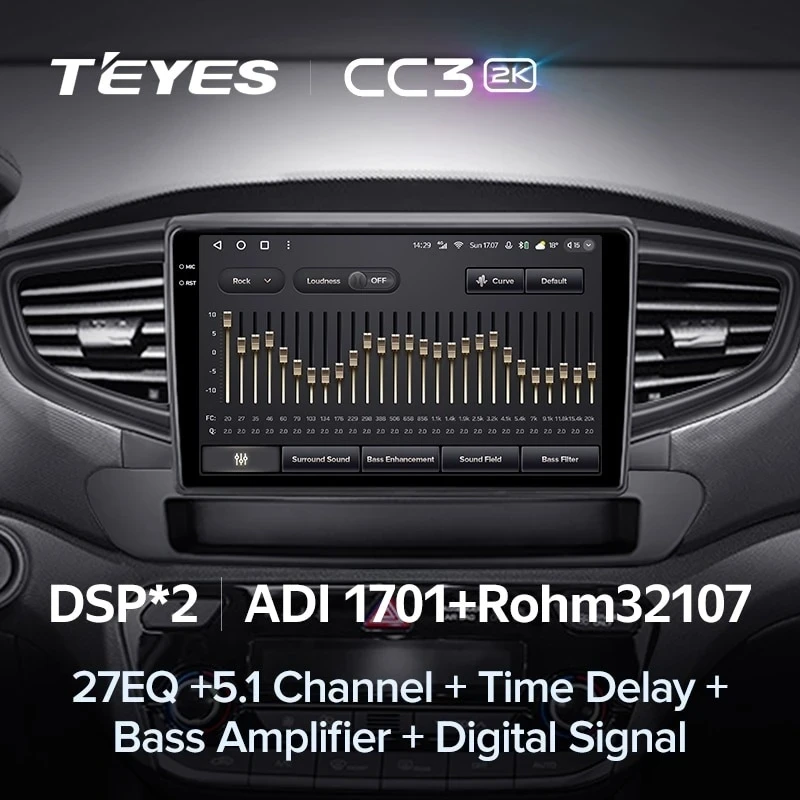 Штатная магнитола Teyes CC3 2K 4/64 Hyundai Ioniq AE (2016-2023) Тип-B