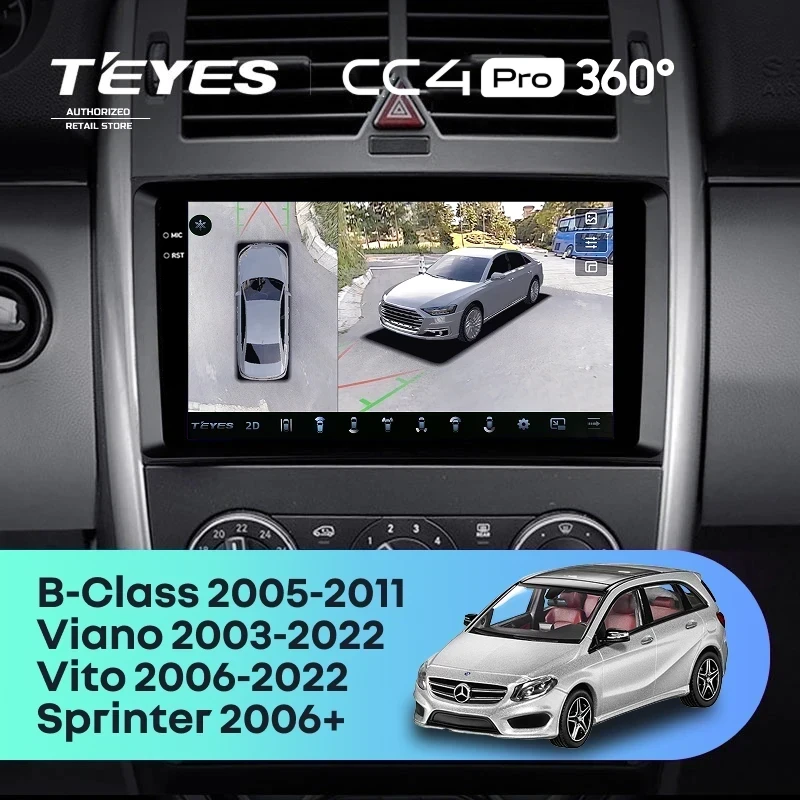 Штатная магнитола Teyes CC4 Pro 360 12/256 Mercedes-Benz B-Class T245 (2005-2011)
