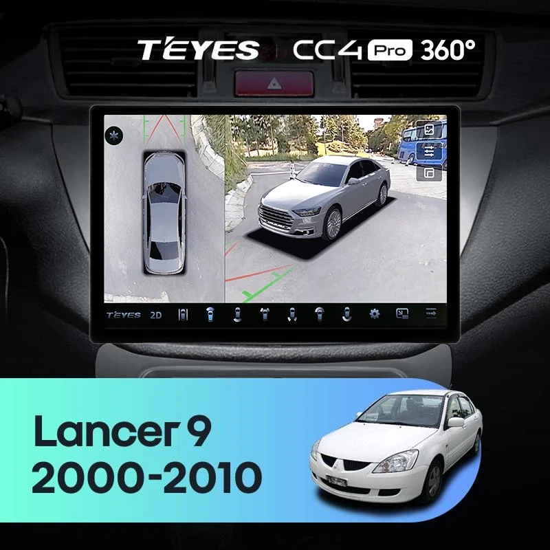 Штатная магнитола Teyes CC4 Pro 360 8/128 Mitsubishi Lancer 9 CS (2000-2010) (13")