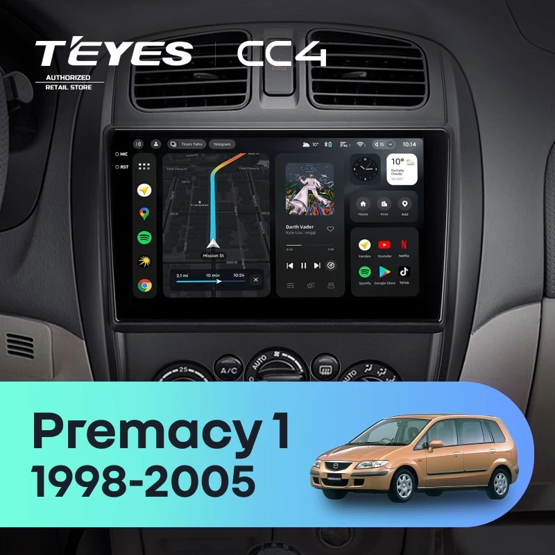 Штатная магнитола Teyes CC4 6/64 Mazda Premacy 1 (1999-2005)