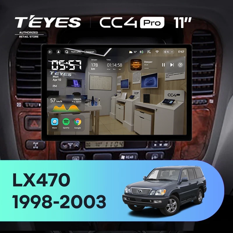 Штатная магнитола Teyes CC4 Pro 12/256 Lexus LX470 J100 (1998-2003) F2 (11")