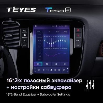 Штатная магнитола Tesla style Teyes TPRO 2 4/64 Mitsubishi Outlander 3 GF0W GG0W (2012-2018)