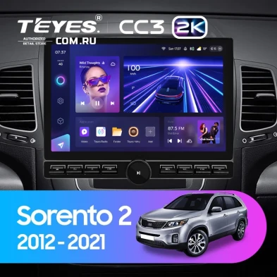 Штатная магнитола Teyes CC3 2K 6/128 Kia Sorento 2 II XM (2012-2021) F1 (13" с кнопками)
