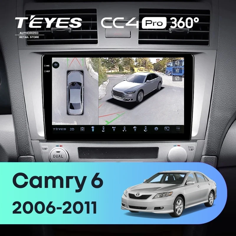 Штатная магнитола Teyes CC4 Pro 360 12/256 Toyota Camry 6 XV 40 (2006-2011) 10" F5