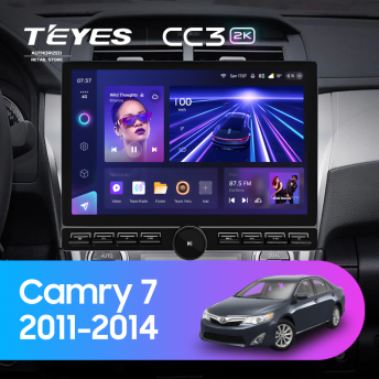 Штатная магнитола Teyes CC3 2K 6/128 Toyota Camry 7 XV 50 55 (2011-2014) (черно-серая) F1 (13" с кнопками)