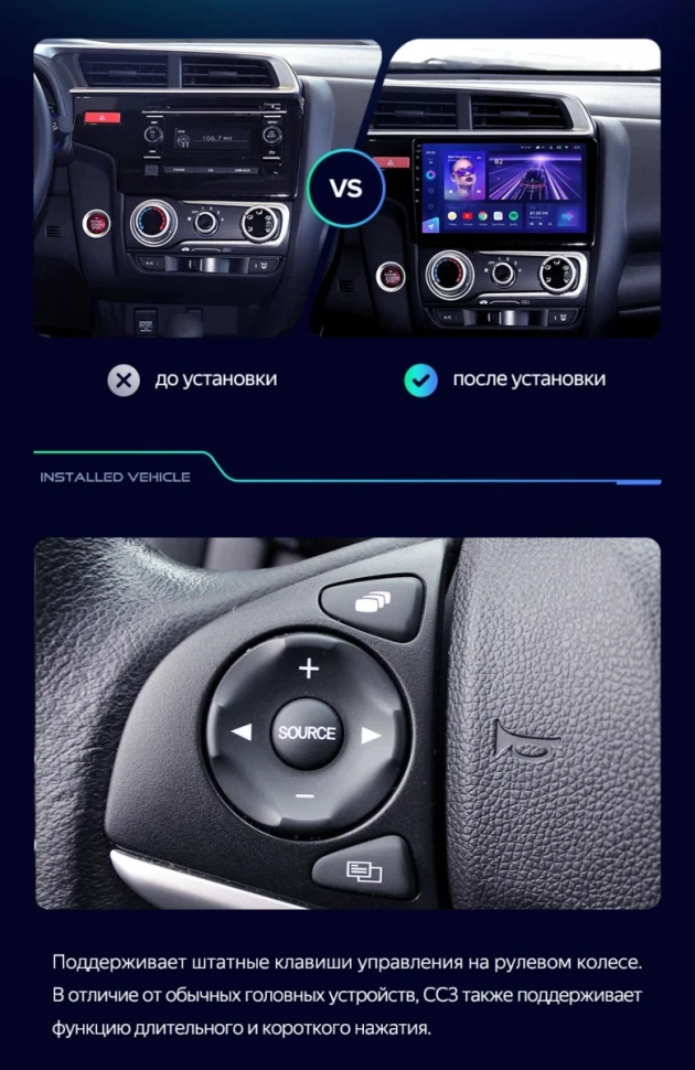 Штатная магнитола Teyes CC3L 4/32 Honda Jazz 3 (2013-2020) Тип-B