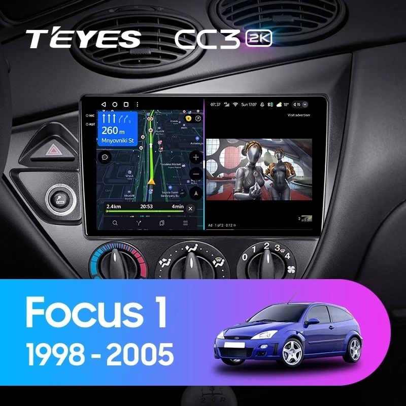 Штатная магнитола Teyes CC3 2K 360 6/128 Ford Focus 1 (1998-2005)