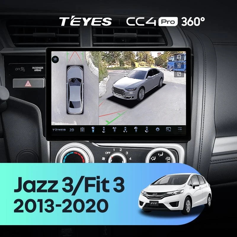 Штатная магнитола Teyes CC4 Pro 360 12/256 Honda Jazz 3 (2015-2020) Тип-B (11")