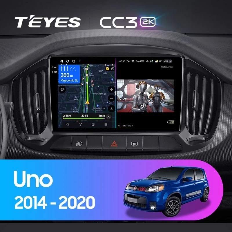 Штатная магнитола Teyes CC3 2K 4/64 Fiat Uno (2014-2020)