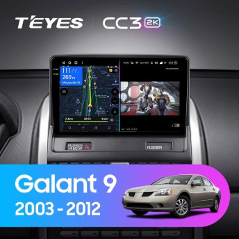 Штатная магнитола Teyes CC3 2K 6/128 Mitsubishi Galant 9 (2003-2012)