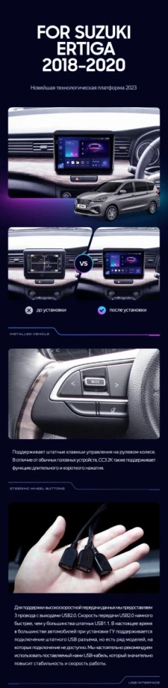 Штатная магнитола Teyes CC3 2K 360 6/128 Suzuki Ertiga (2018-2020)