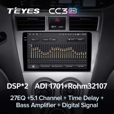 Штатная магнитола Teyes CC3 2K 6/128 Toyota Vios 2 (2007-2013)