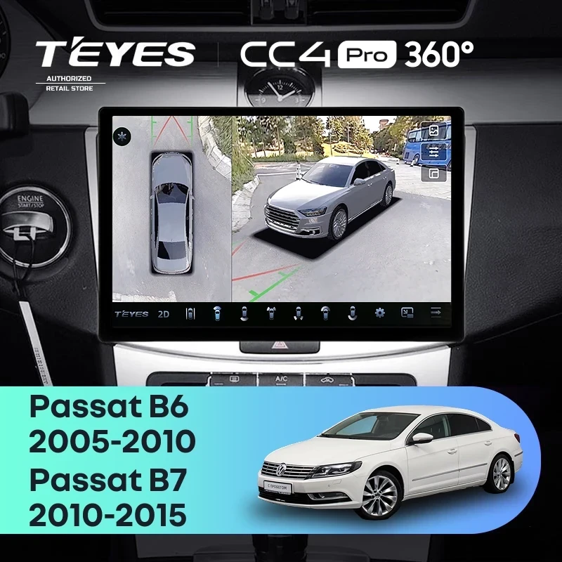 Штатная магнитола Teyes CC4 Pro 360 8/128 Volkswagen Passat B7 (2010-2015) (11")