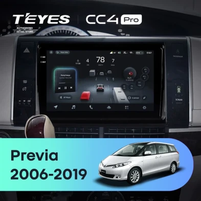 Штатная магнитола Teyes CC4 Pro 8/128 Toyota Previa XR50 (2006-2019)