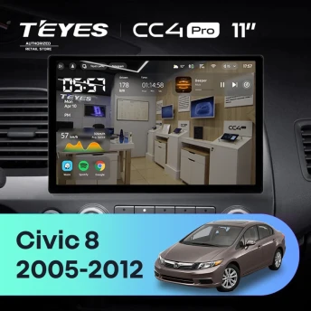 Штатная магнитола Teyes CC4 Pro 8/128 Honda Civic 8 FK FN FD (2005-2012) (11")