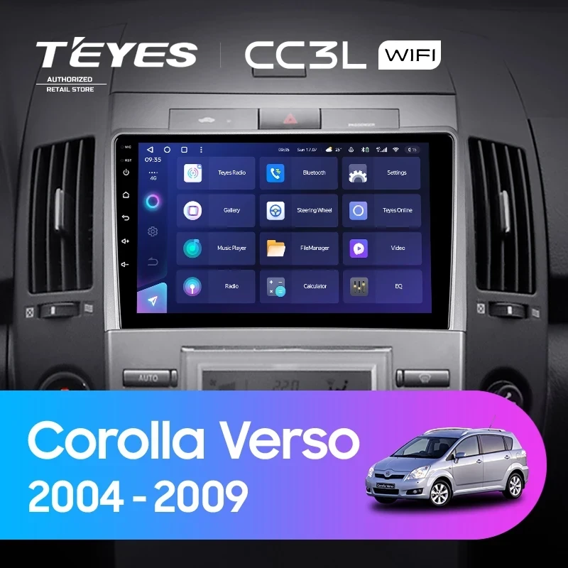 Штатная магнитола Teyes CC3L WiFi 2/32 Toyota Corolla Verso AR10 (2004-2009) F2