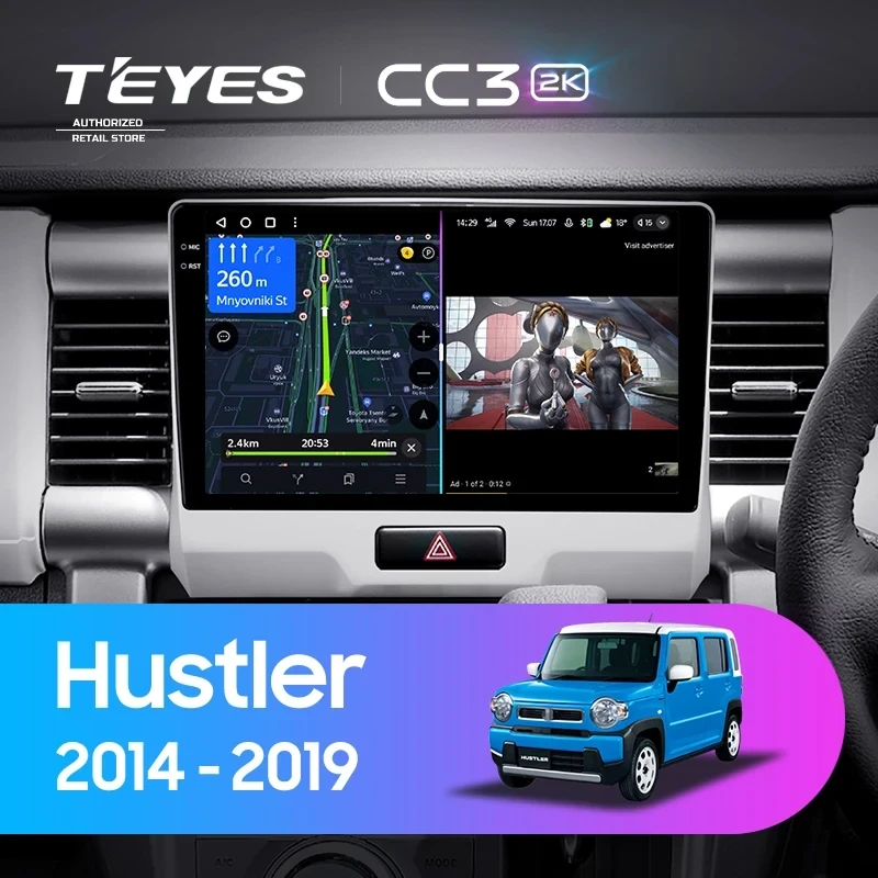 Штатная магнитола Teyes CC3 2K 360 6/128 Suzuki Hustler (2014-2019)