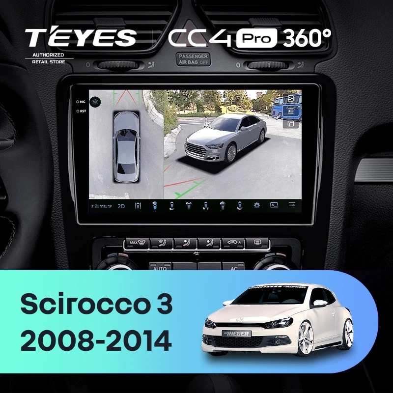 Штатная магнитола Teyes CC4 Pro 360 8/128 Volkswagen Scirocco (2008-2014) F2