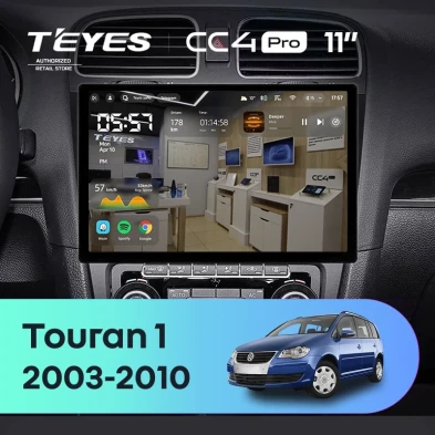 Штатная магнитола Teyes CC4 Pro 8/128 Volkswagen Touran 1 (2003-2010) (11")