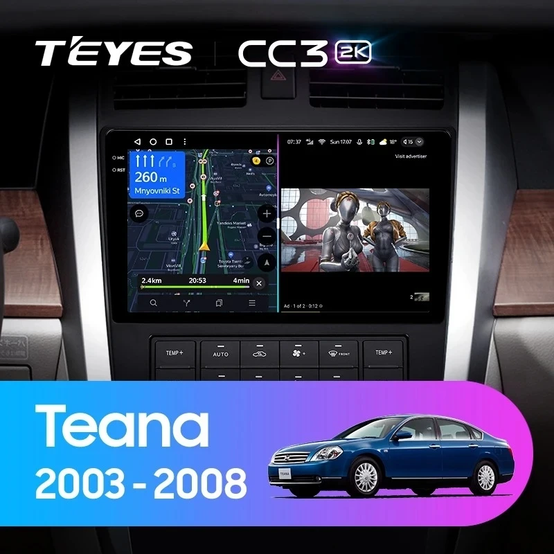 Штатная магнитола Teyes CC3 2K 4/32 Nissan Teana J31 (2003-2008) F2