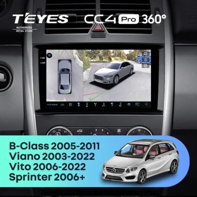 Штатная магнитола Teyes CC4 Pro 360 12/256 Mercedes-Benz Vito W639\W447 (2006-2022)
