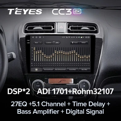 Штатная магнитола Teyes CC3 2K 4/64 Mitsubishi Mirage 6 (2012-2018)