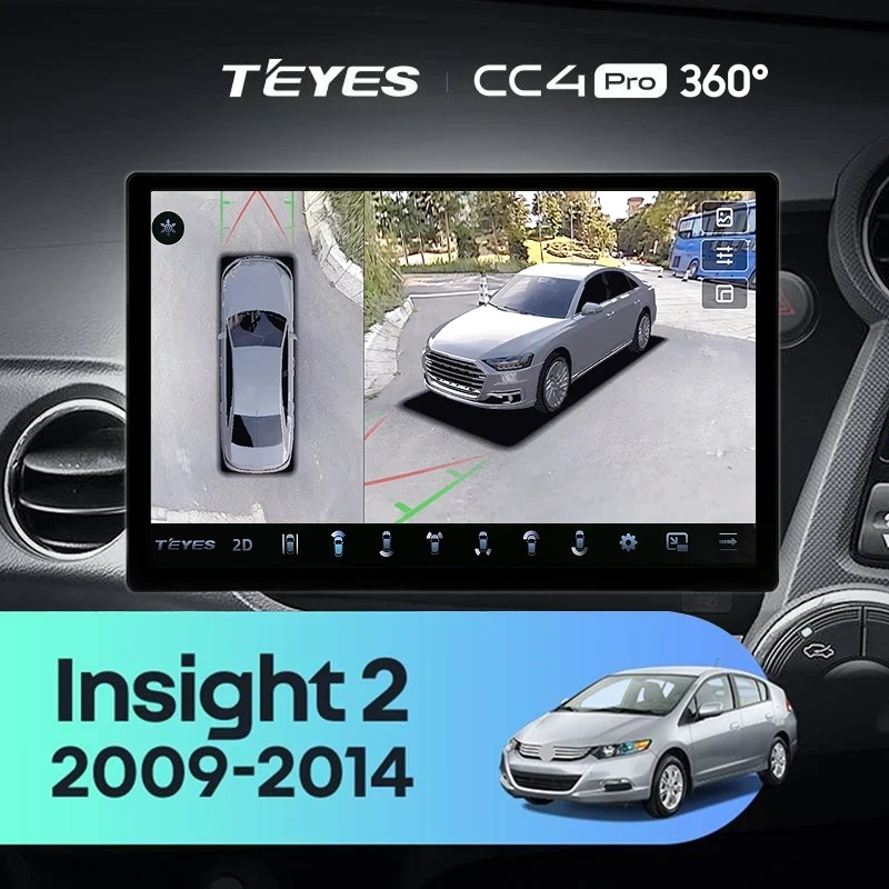 Штатная магнитола Teyes CC4 Pro 360 12/256 Honda Insight 2 (2009-2014) Правый руль (13")