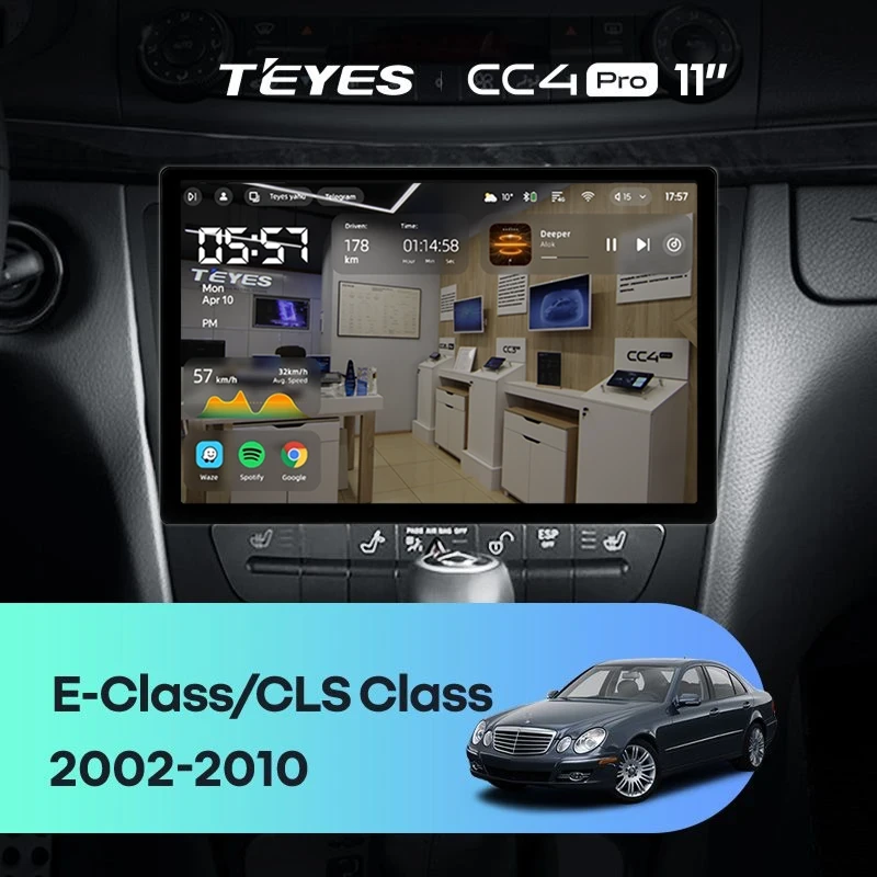 Штатная магнитола Teyes CC4 Pro 12/256 Mercedes-Benz E-Class S211 W211 CLS-Class C219 (2002-2010) (11")