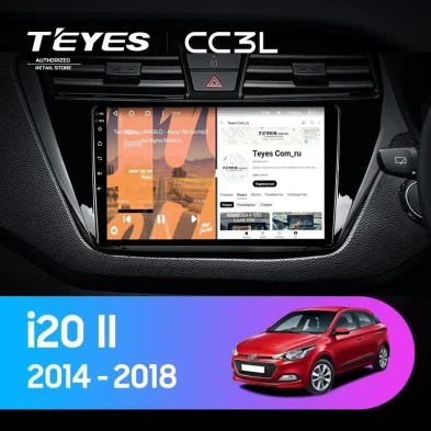 Штатная магнитола Teyes CC3L 4/32 Hyundai i20 2 GB (2014-2018) Правый руль