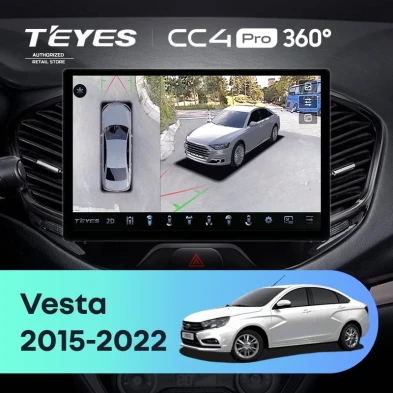 Штатная магнитола Teyes CC4 Pro 360 12/256 Lada Vesta Cross Sport (2015-2022) F1 (13")